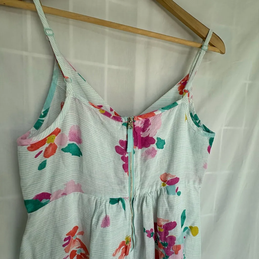 Women's Joules ZOEY V NECK STRAPPY DRESS Aqua Stripe Rose Size US 6 White - Image 5