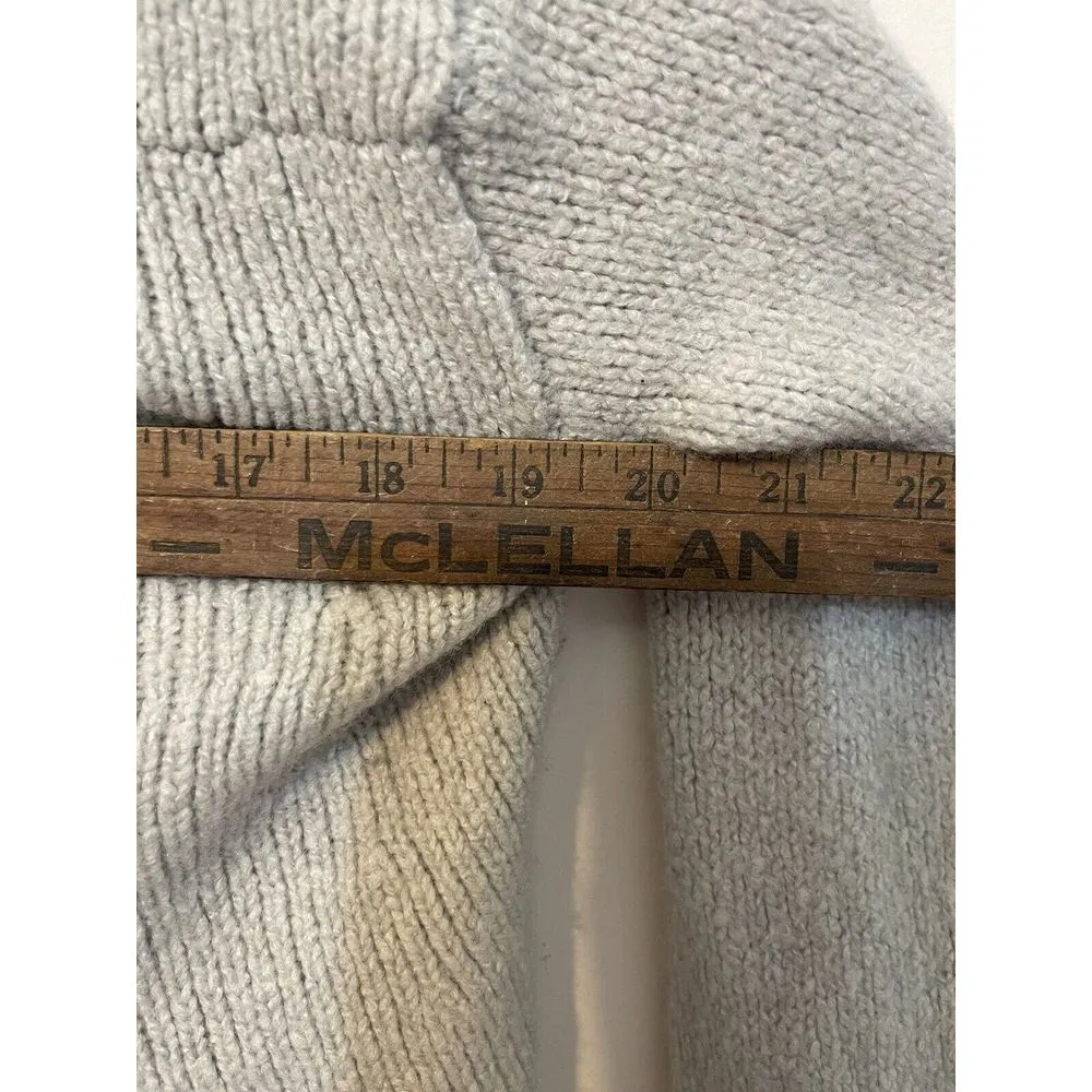 Vince Wool Cashmere Silk Gray Shawl‎ Collar Open Front Cardigan Sweater Sz M - Image 4