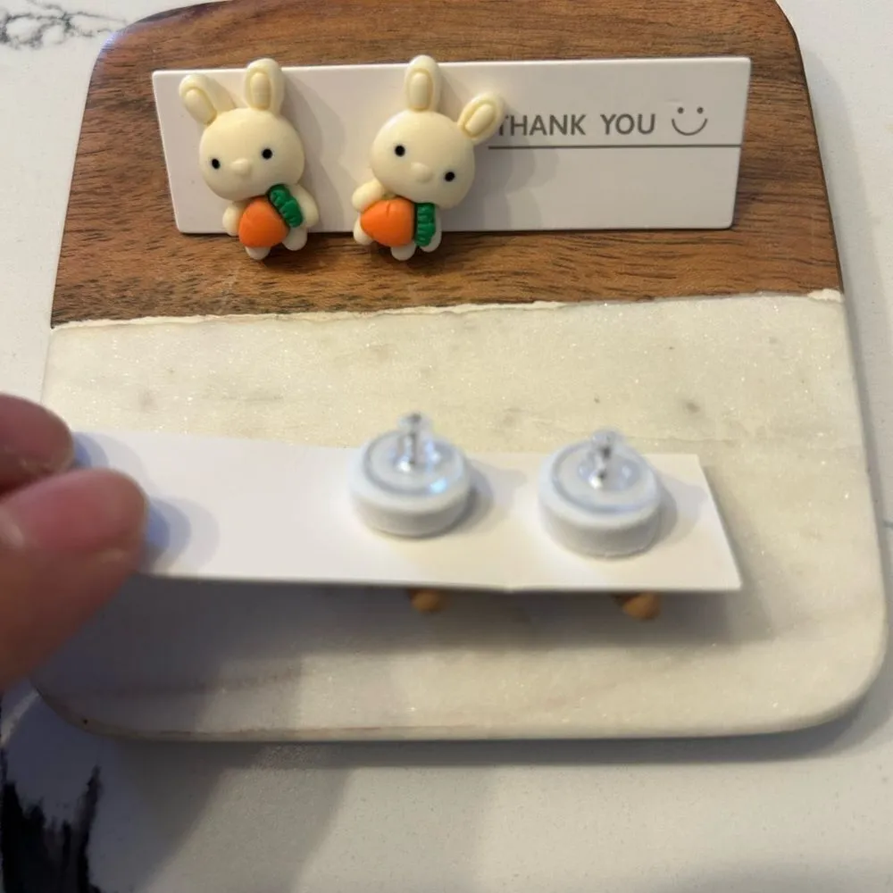 Bunny earrings White - Image 2