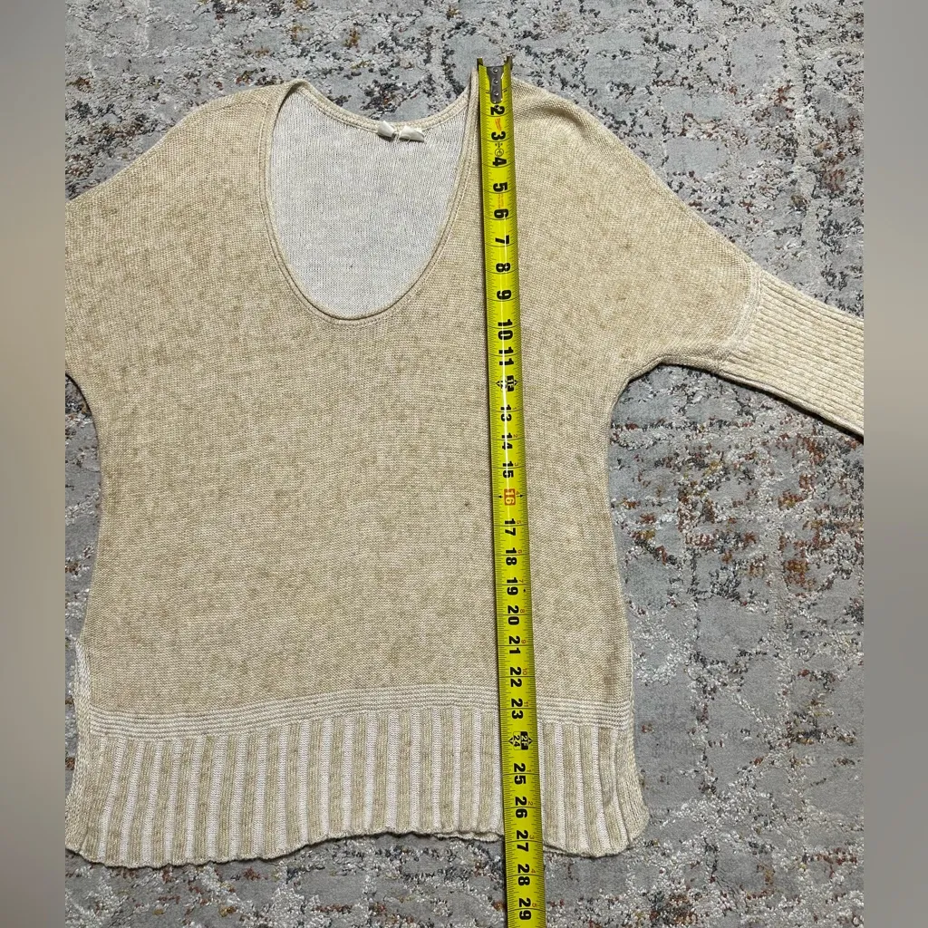 Anthropologie MOTH Linen blend Catamaran Sweater S Boho Indie Earthy Coastal Tan Size undefined - Image 4