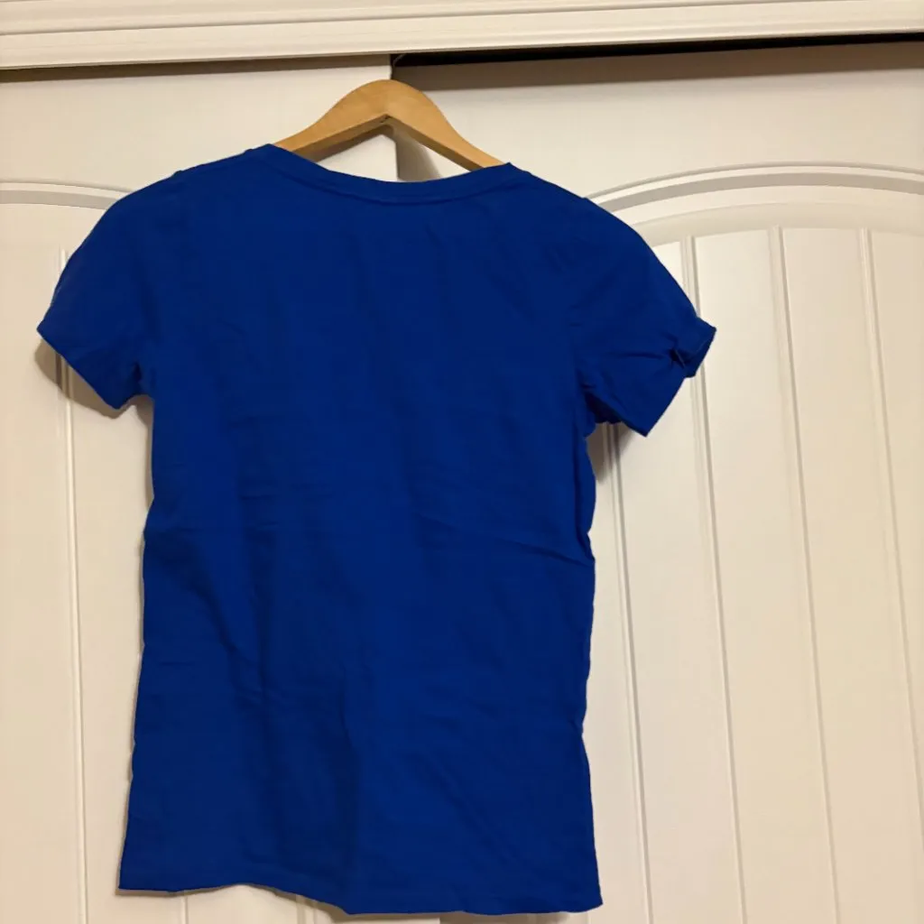 New York Giants T Shirt Women's Small Blue Short Sleeve V Neck NFL Team Apparel - Image 3