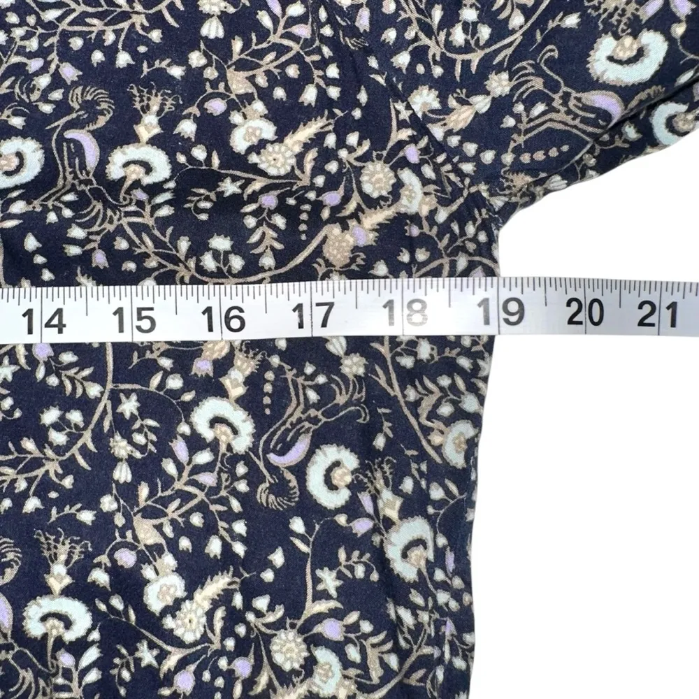 Roller Rabbit Garden Forest Janni Floral Print Long Sleeve Navy Short Dress XS - Image 6