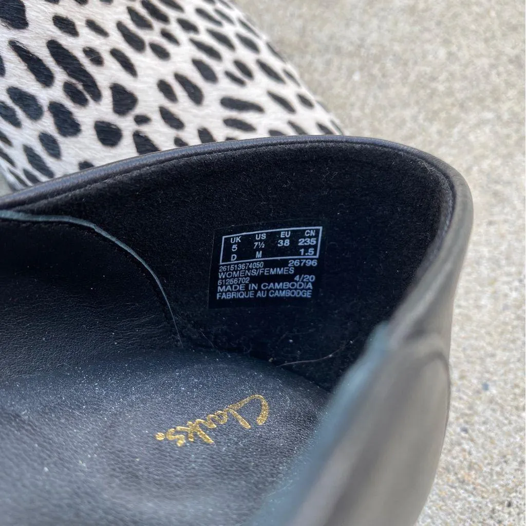 Clarks Pure Viola Flat Loafers Animal Print Calf Hair size 7.5 - Image 11