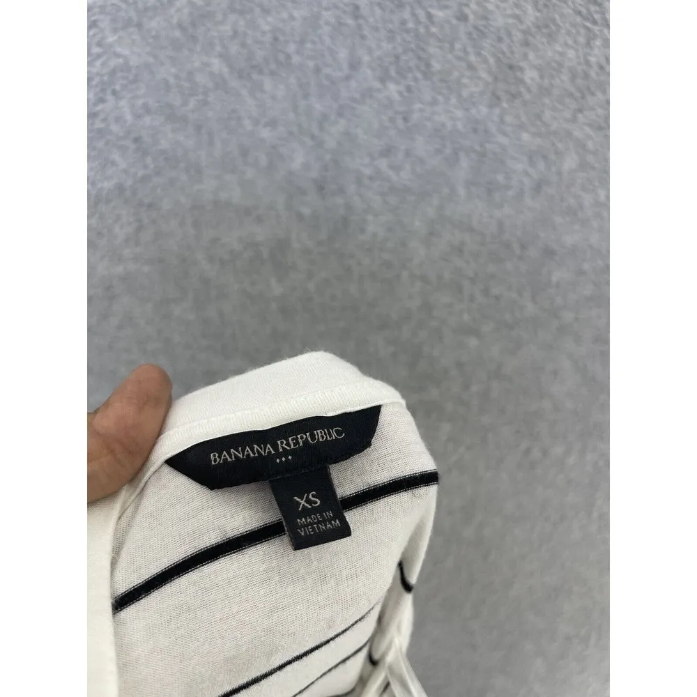 Banana Republic Women's Dress Dropped Waist Striped White Size XS Sleeveless - Image 3