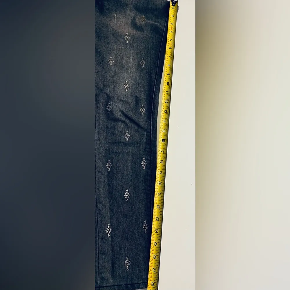 SUNDANCE Women Gray Sequined Primrose Party Fit Skinny Jeans 26 - Image 8