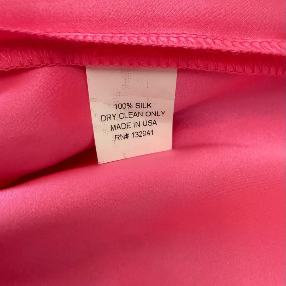 Amanda Uprichard Silk Strapless Maxi Dress Size Medium Hot‎ Pink EUC - Image 7