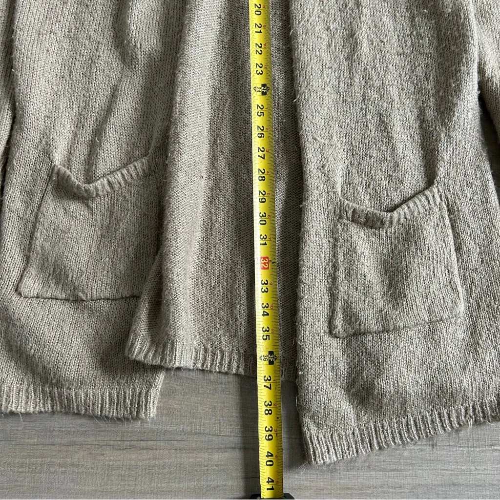 Wooden Ships Tan Brown Knit Mohair Open Long Cardigan M/L - Image 6