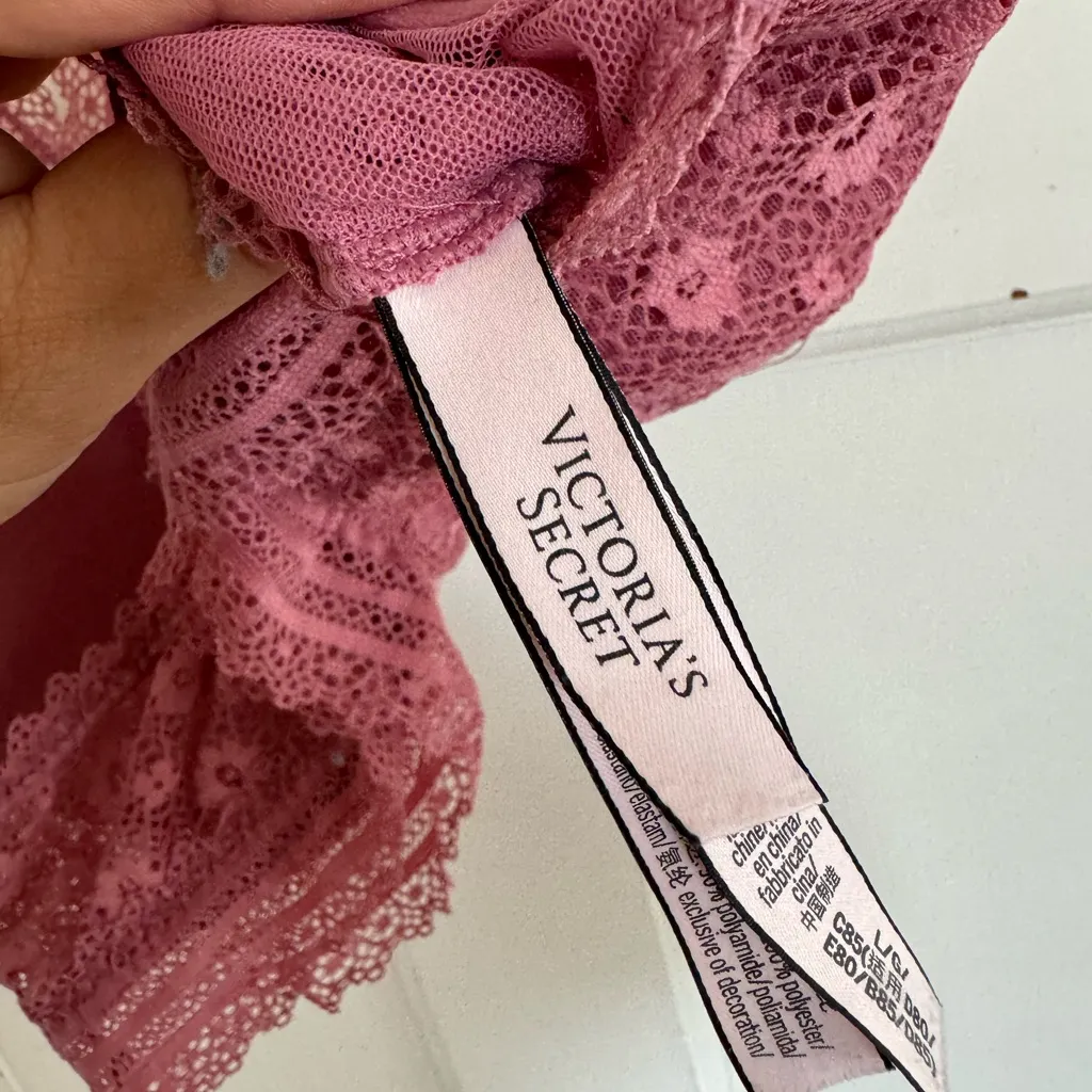 Victoria’s Secret mauve pink lace bralette size large - Image 5