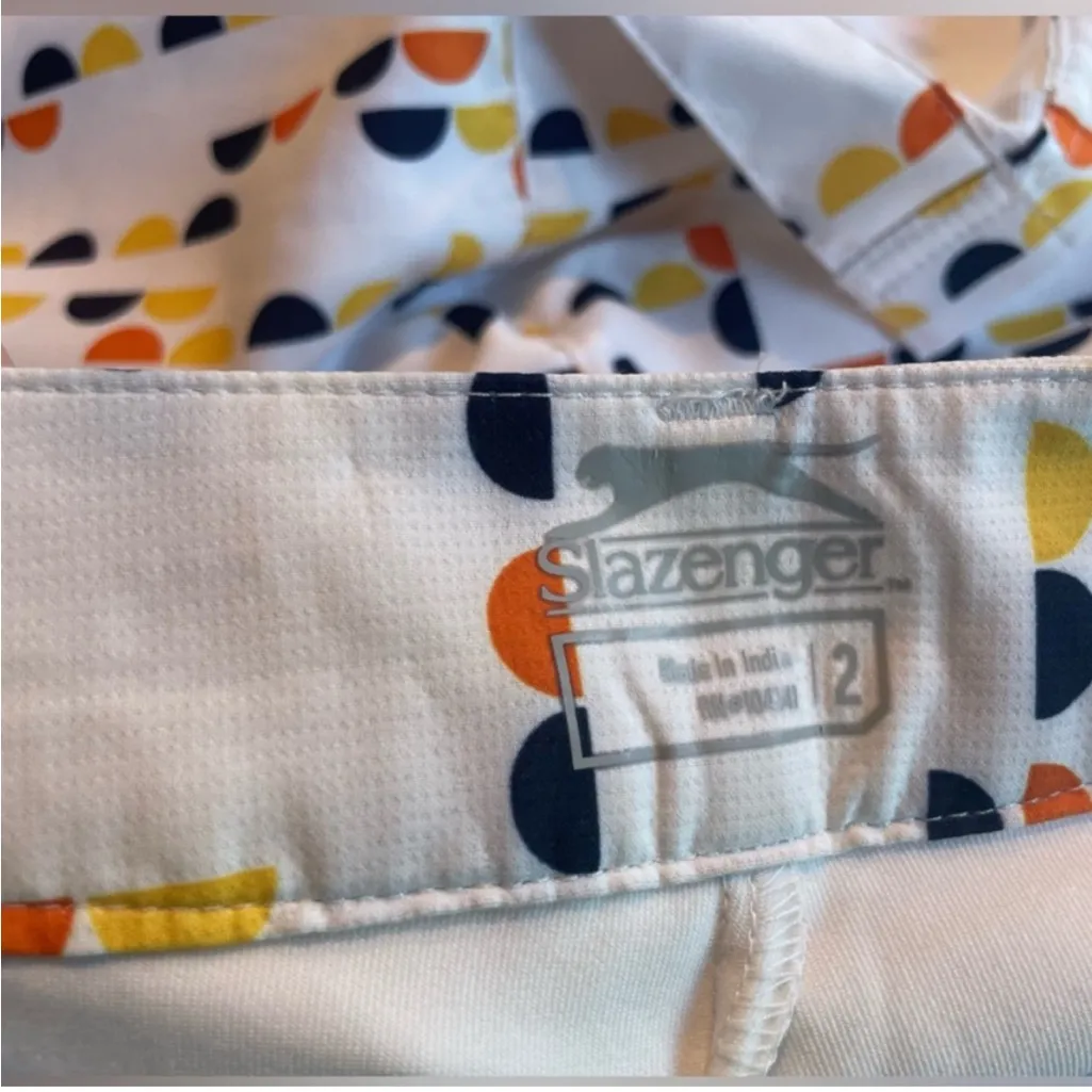 Slazenger White Skort Gum Drop Pattern Blue Orange Yellow - size 2 - Image 5
