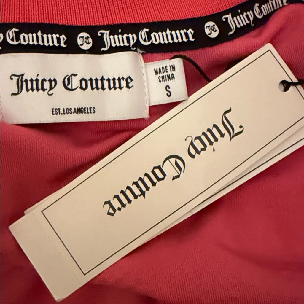 Juicy Couture Big Bling Velour Romper Pink Women's Size Small 1/2 Zip - Image 8