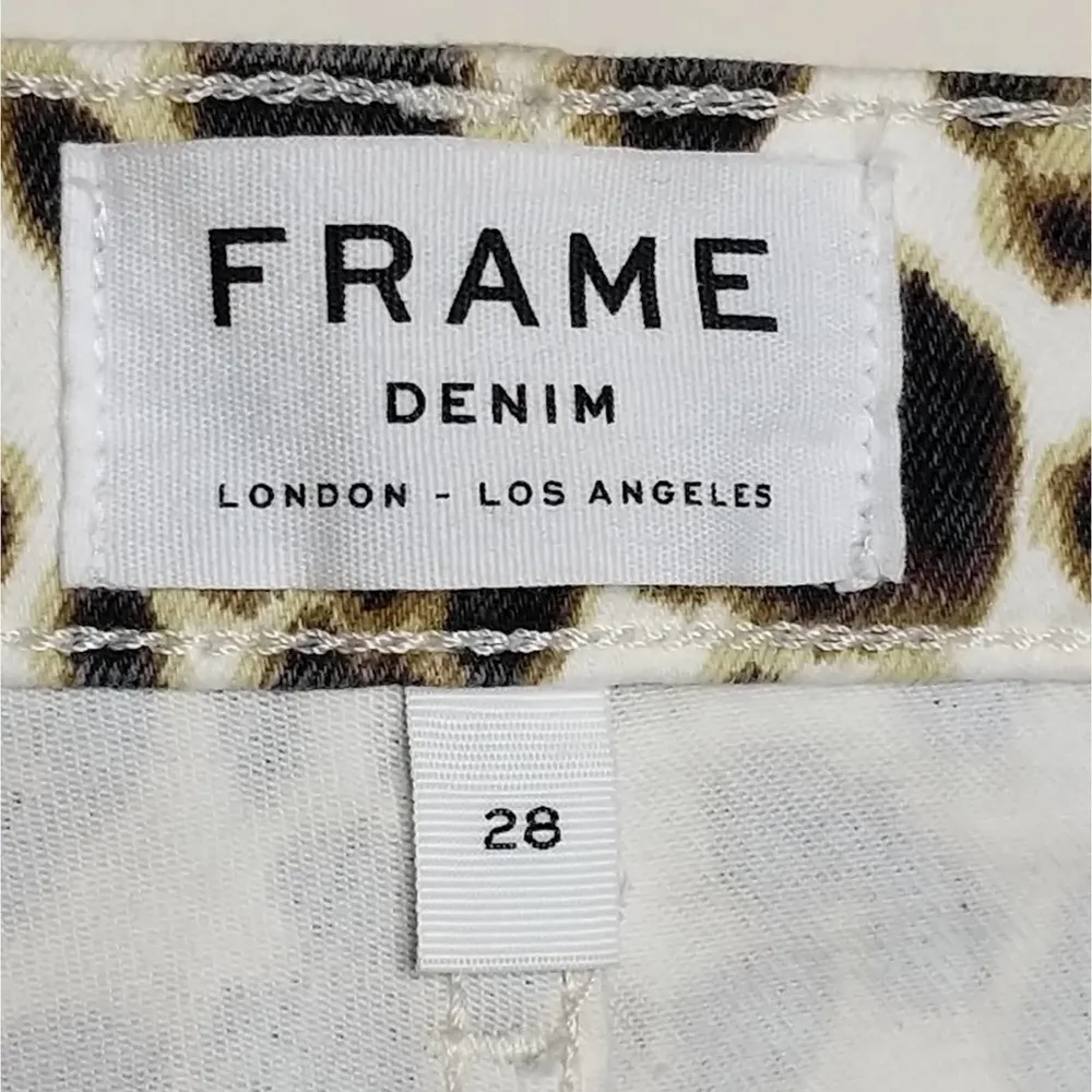 Frame Ali Leopard High Rise Cigarette Jeans Skinny Crop Animal Print 28 New/Flaw - Image 8