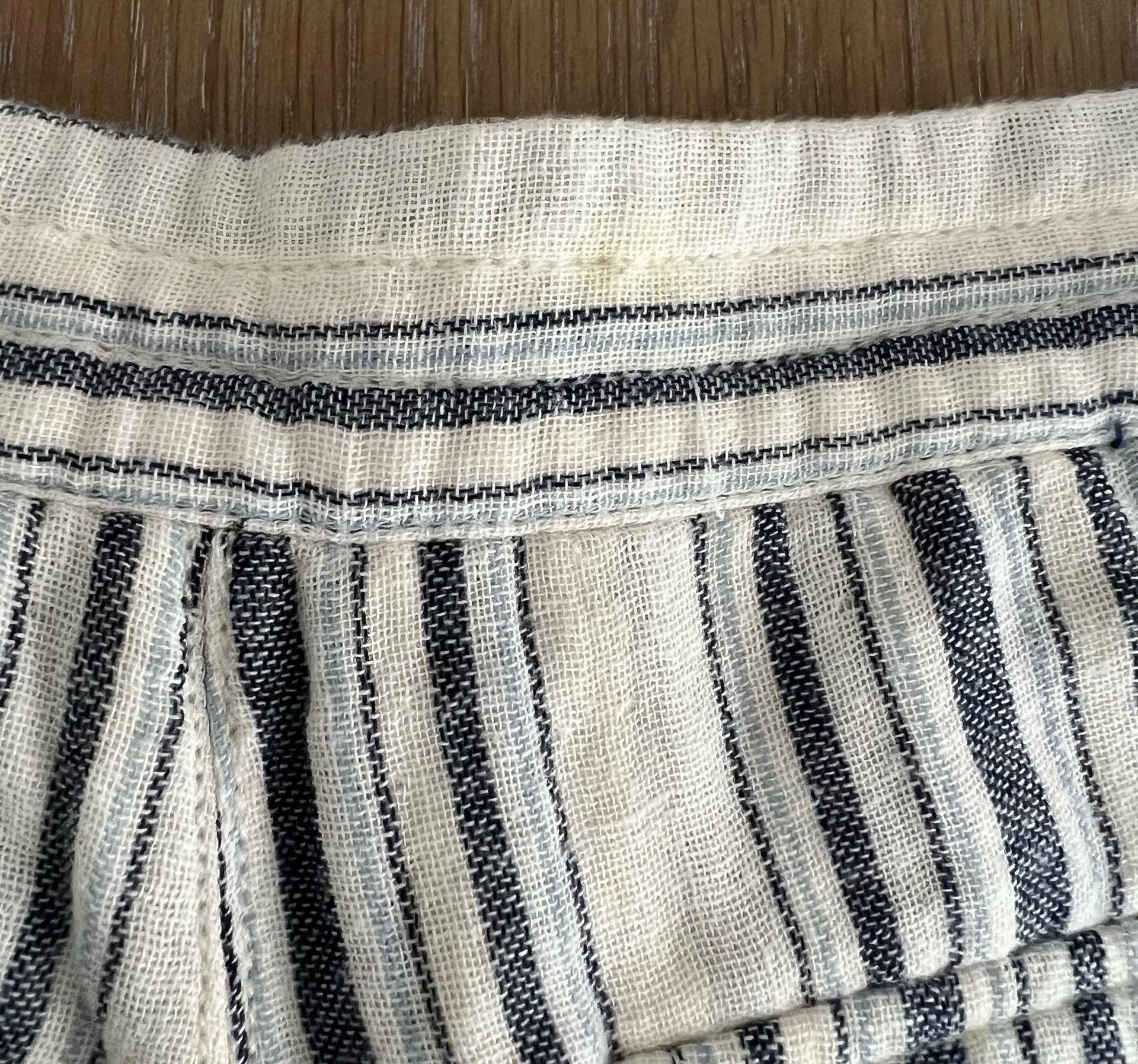 Night Moves White & Blue Striped Cotton Shorts - Image 19