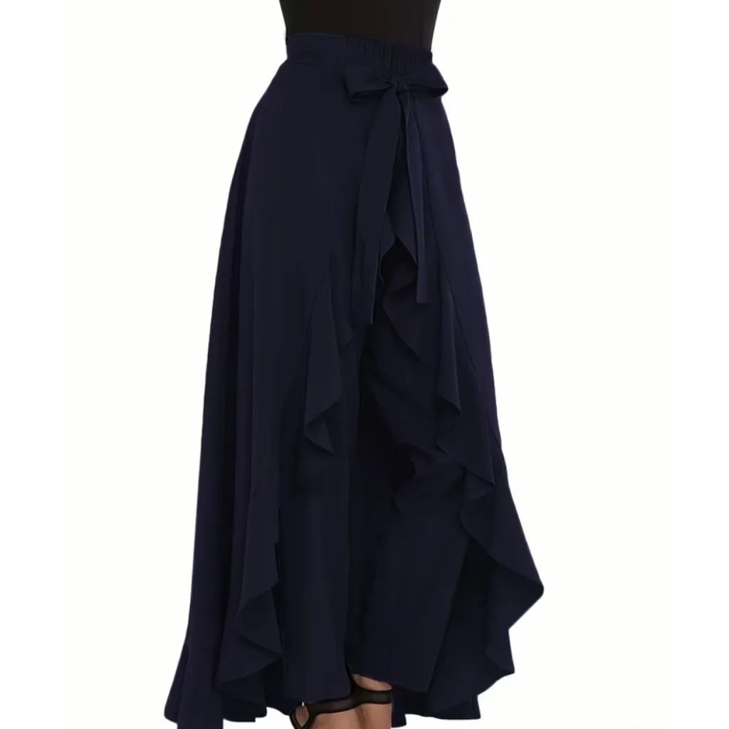 Women's REBORN navy Pants with overlay skirt 1X Blue - Image 9