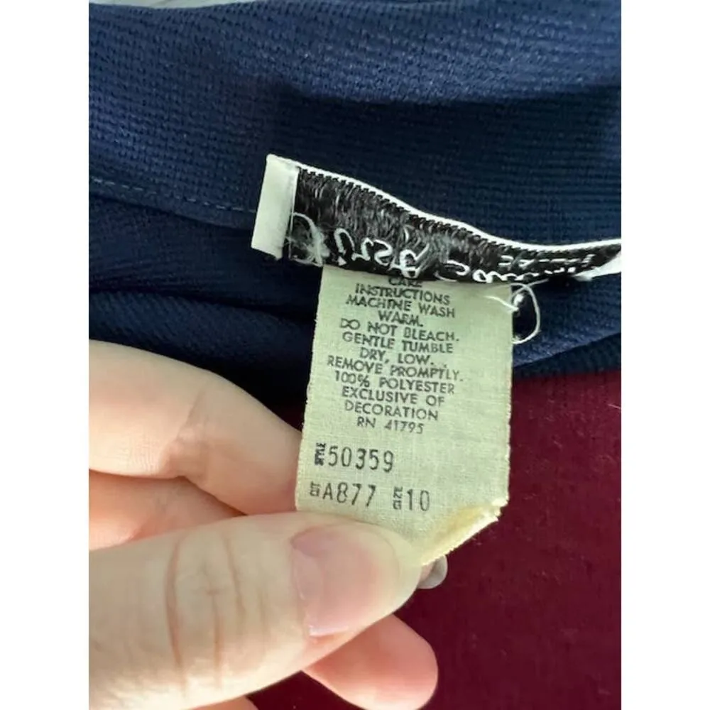 Sailing Jacket knit 1950s navy blue Size 10 - Image 8