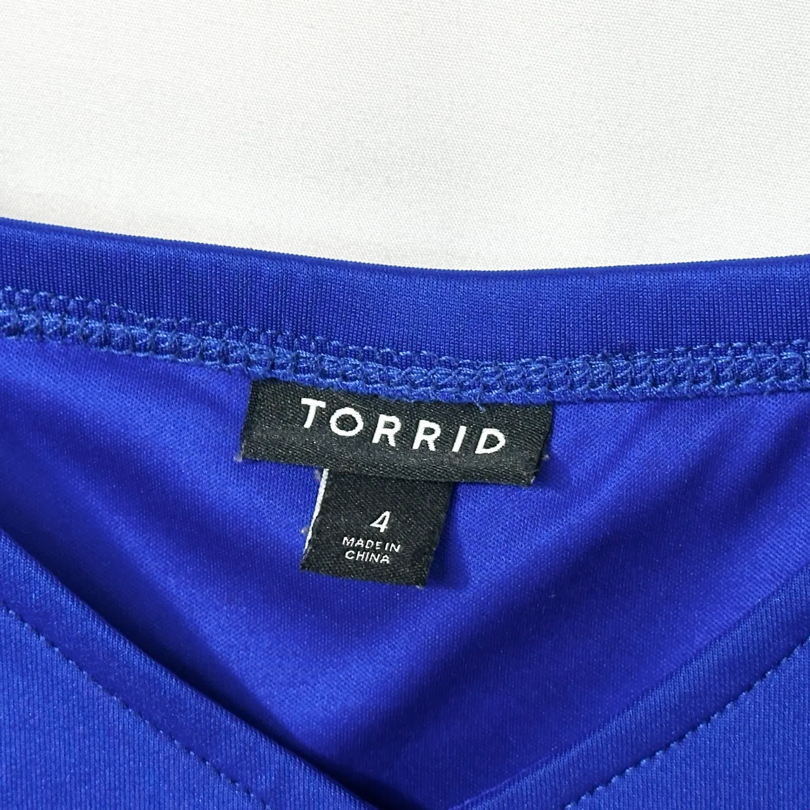 Torrid Plus Size 4X Tank Top Scuba Strappy‎ Royal Blue Sleeveless Peplum 1630 - Image 10