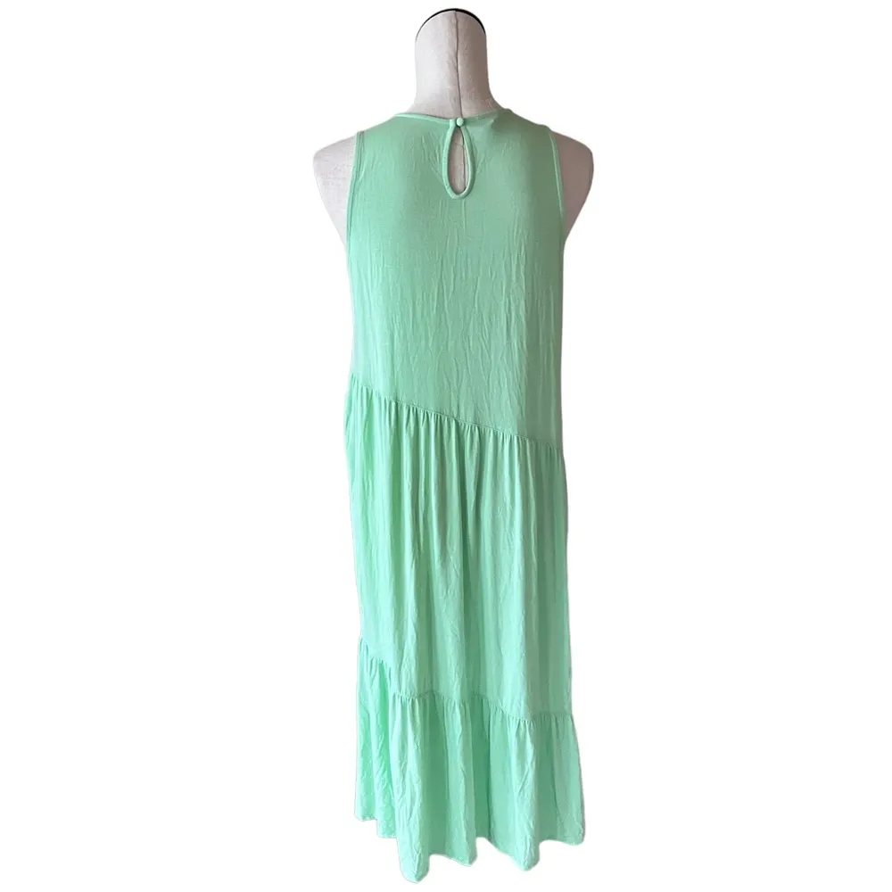 NWOT ALFANI Tiered Midi Sleeveless Dress  Pistachio Green Small - Image 5