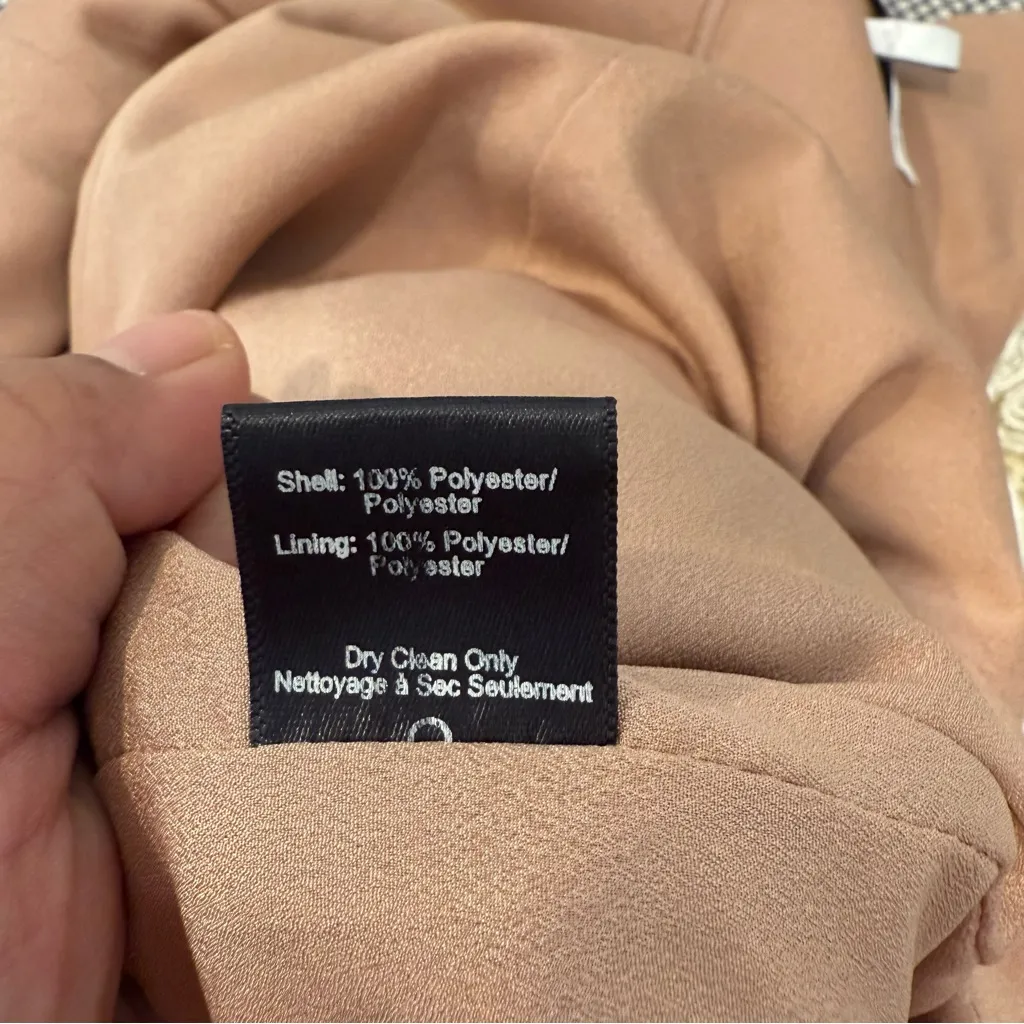 DRESS the POPULATION Ivory Sheer Crochet Lace Marion Crop Pant Jumpsuit M - Image 9