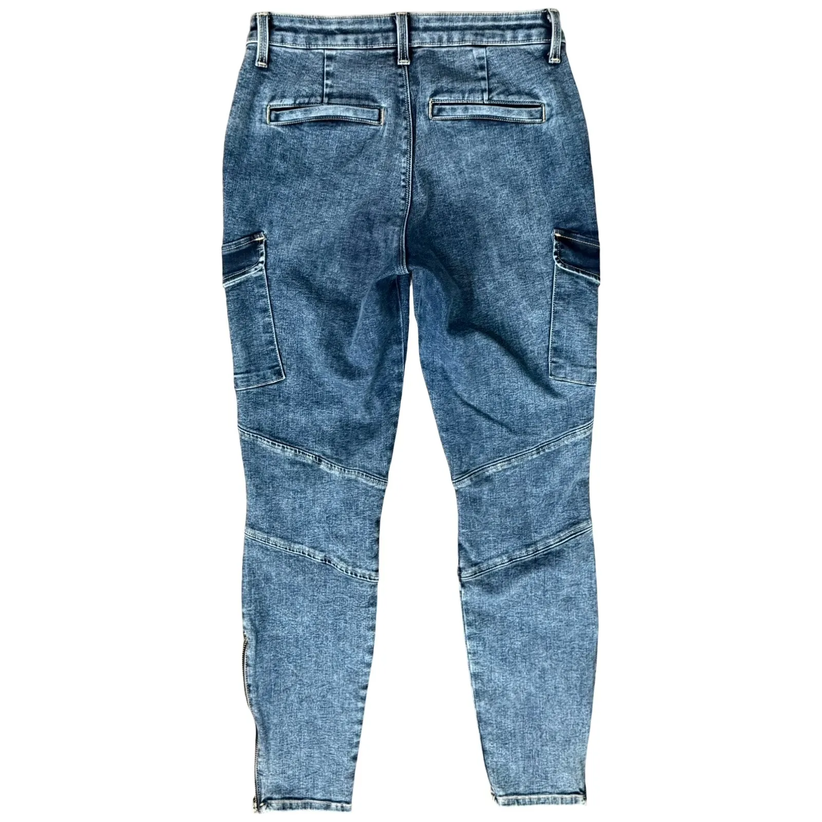 L'Agence Patton Medium Wash Mid Rise Skinny Cargo Denim Jeans size 26 Utility - Image 8
