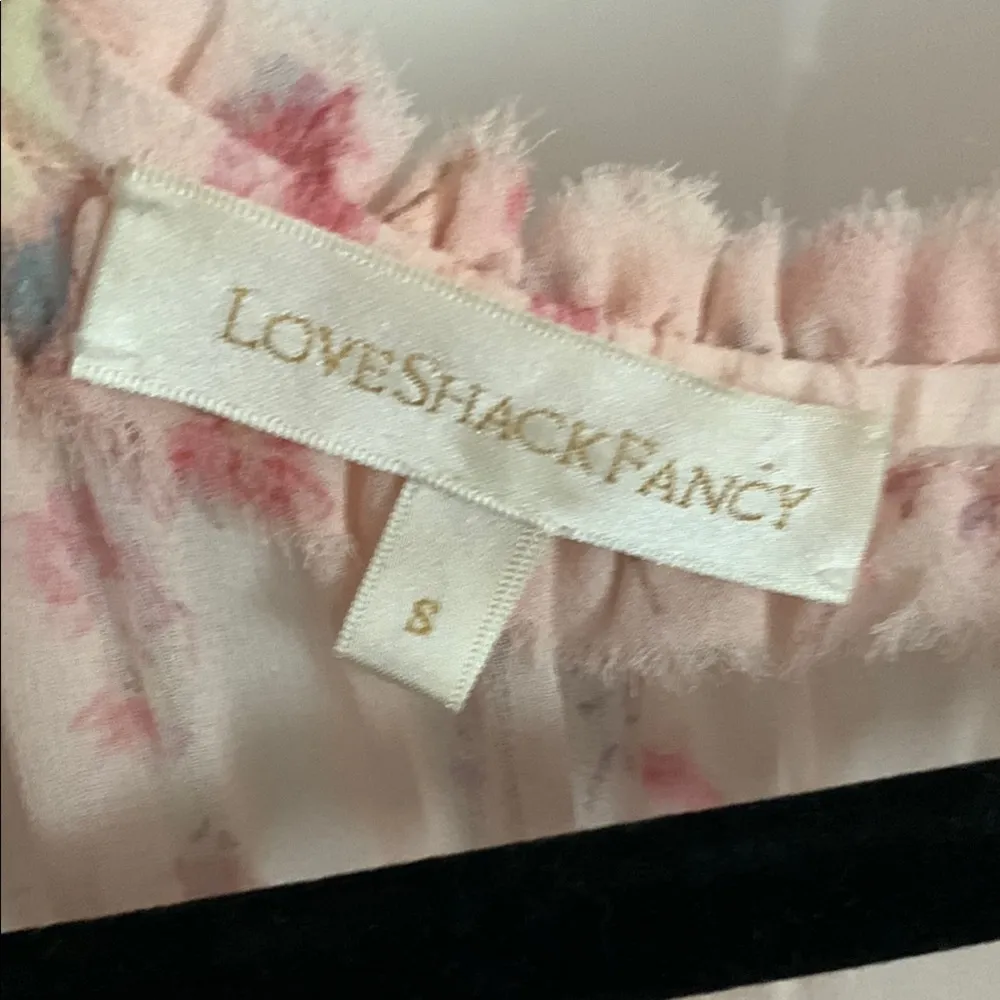 LoveShackFancy Pink Pleated Ruched Long Sleeve Dress - Image 2