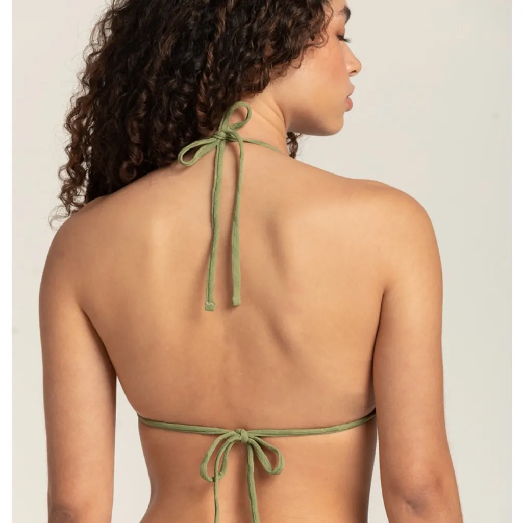 New ROXY Junior’s Current Coolness Elongated Triangle Bikini Top Green M… - Image 4