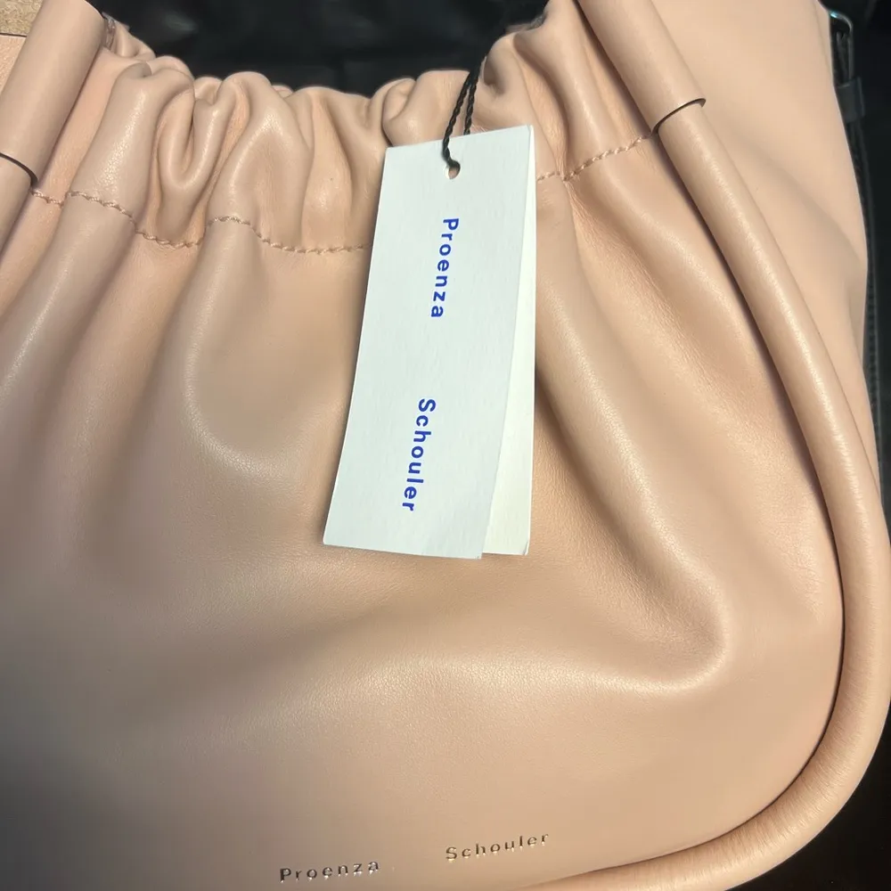 Proenza Schouler Blush Pink and Black Small Ruched Tote with Timeless Elegance - Image 4