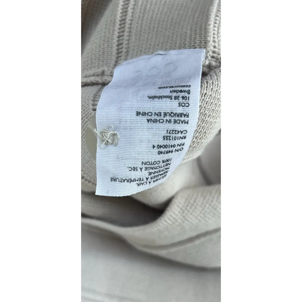 COS Women's Long Ribbed Knit Cardigan M Beige Minimalist Timeless Capsule Heavy - Image 8