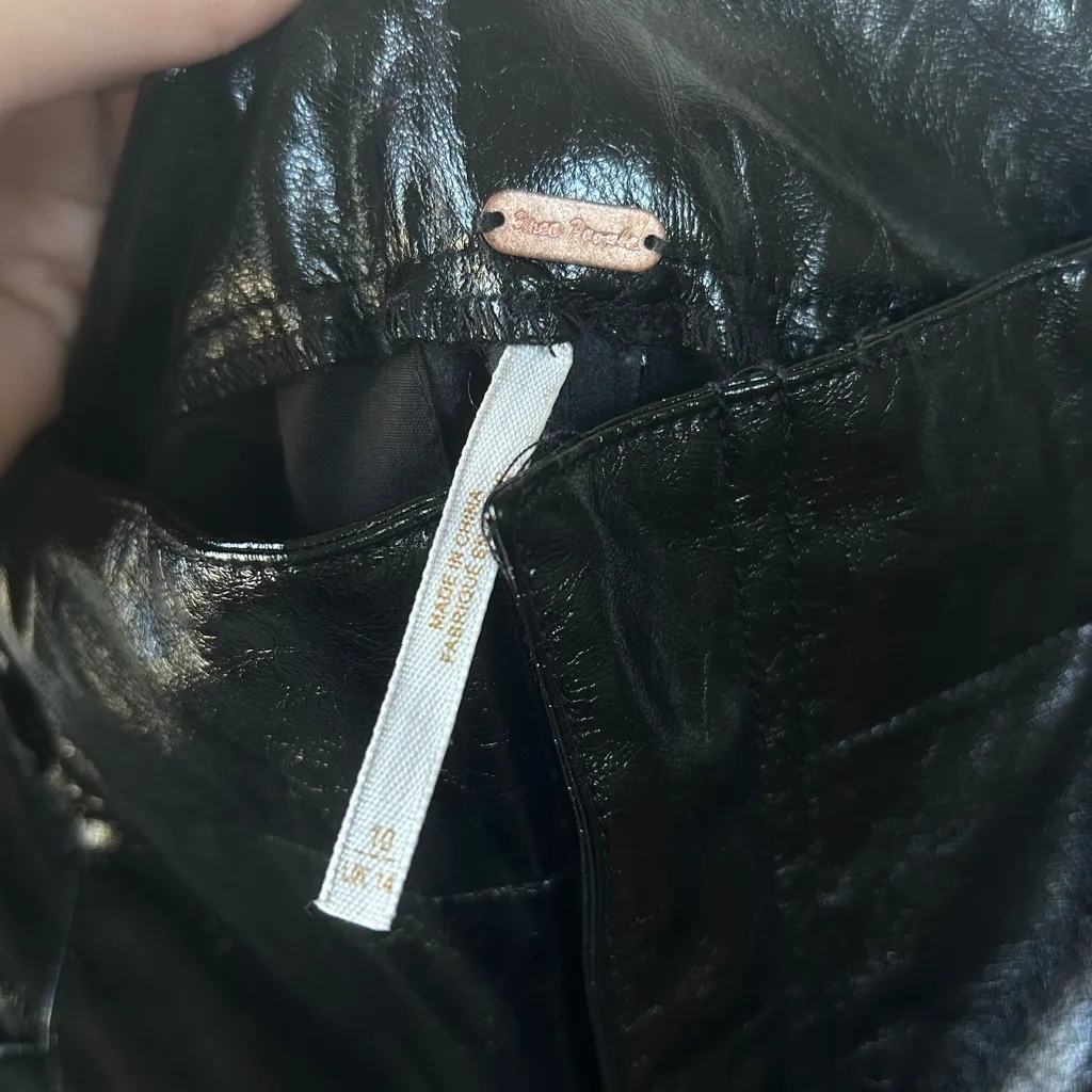 Free People Star-Crossed Lovers Vegan Straight-Leg Pants in Black Size 10 Boho - Image 7