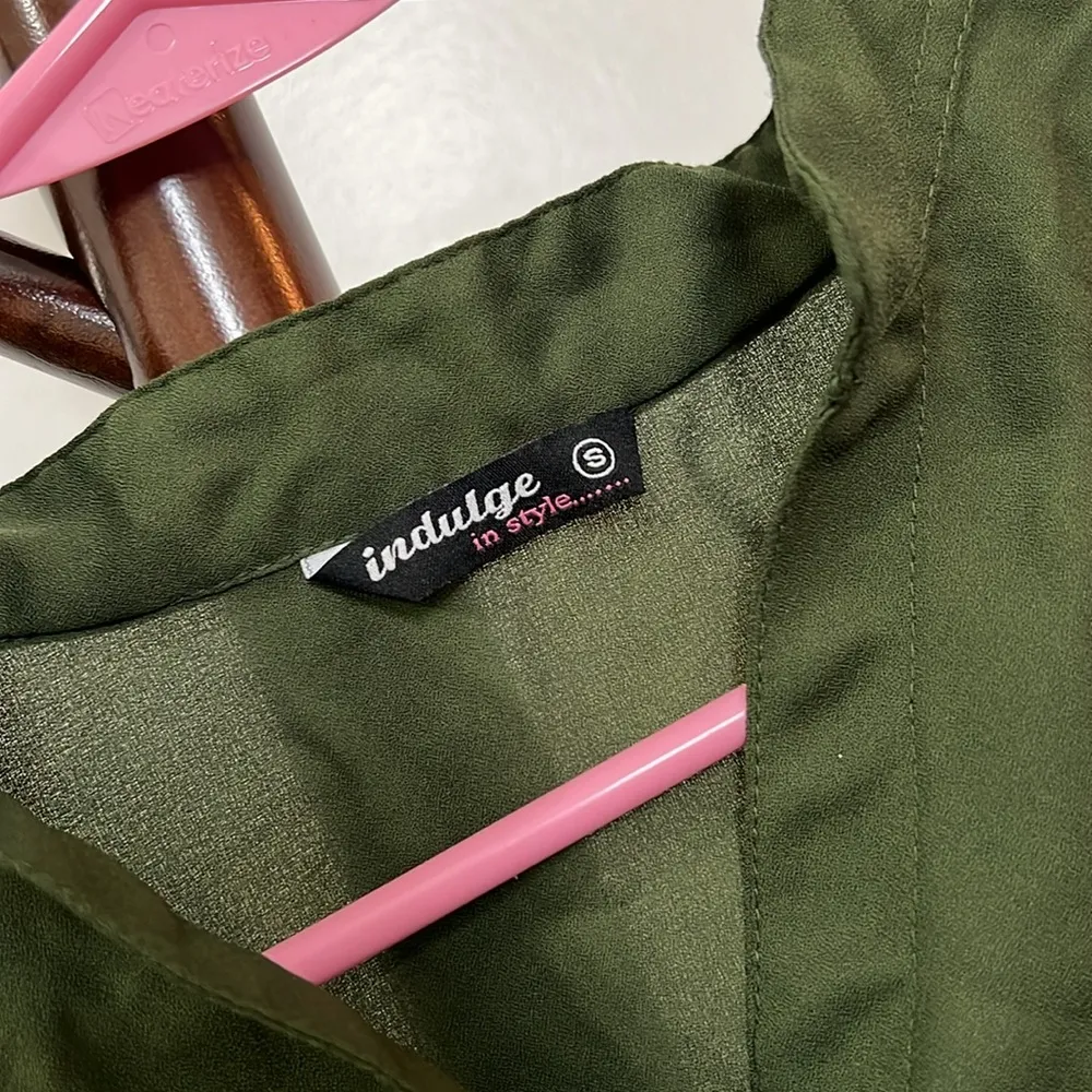 Olive Green Button Down Top - Image 2