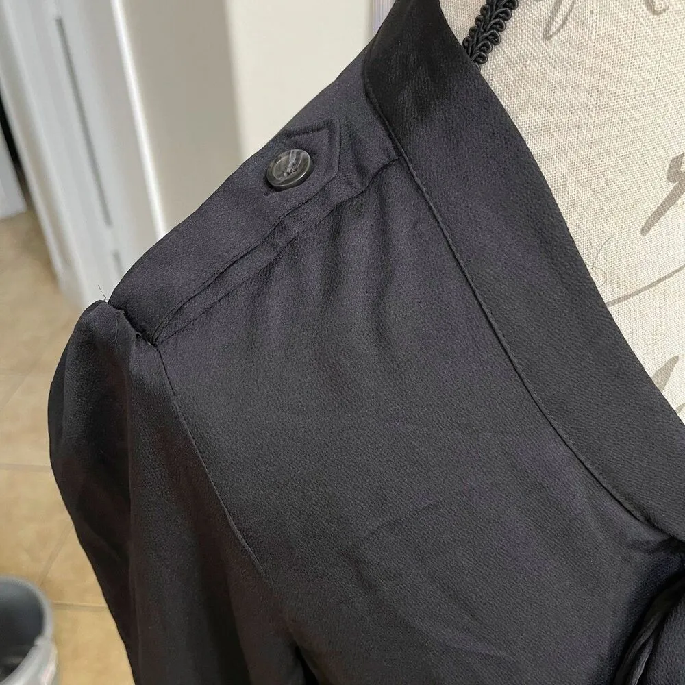 Banana Republic Womens Blouse Sz Medium Long Sleeve Preppy Office Siren Gothic - Image 10