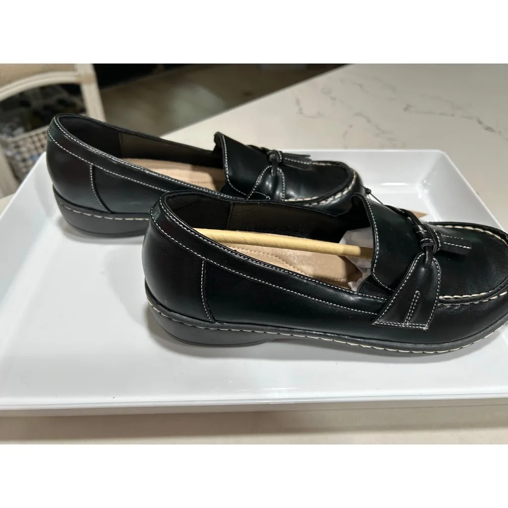 NEW HEEZ Casual Slip On Dress Leather Loafers Comfortable Walking Shoes 7 Black - Image 11