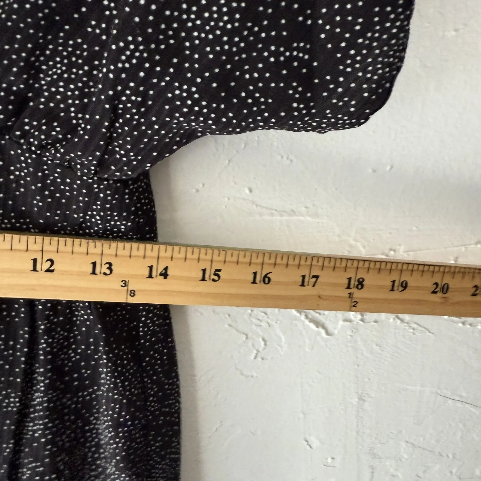 Piper & Scoot Dress Womens Small Black White‎ Dotted Midi Short Sleeve Polyester - Image 5