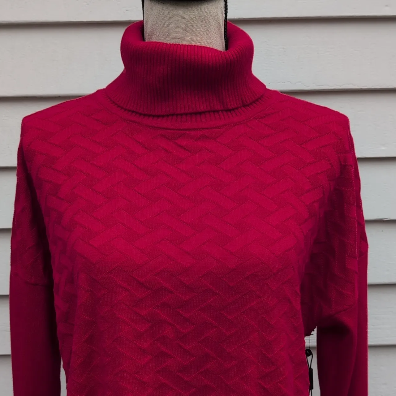 NWT Calvin Klein Red Turtleneck Sweater - Image 2
