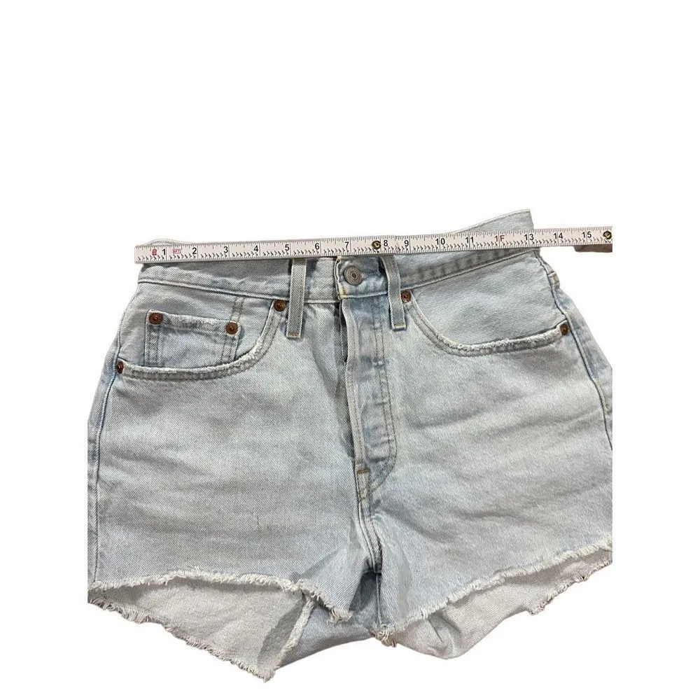 Women's Levi's 501 Original High Rise Jean Shorts Sansome Muse Blue Sz 26 - Image 5