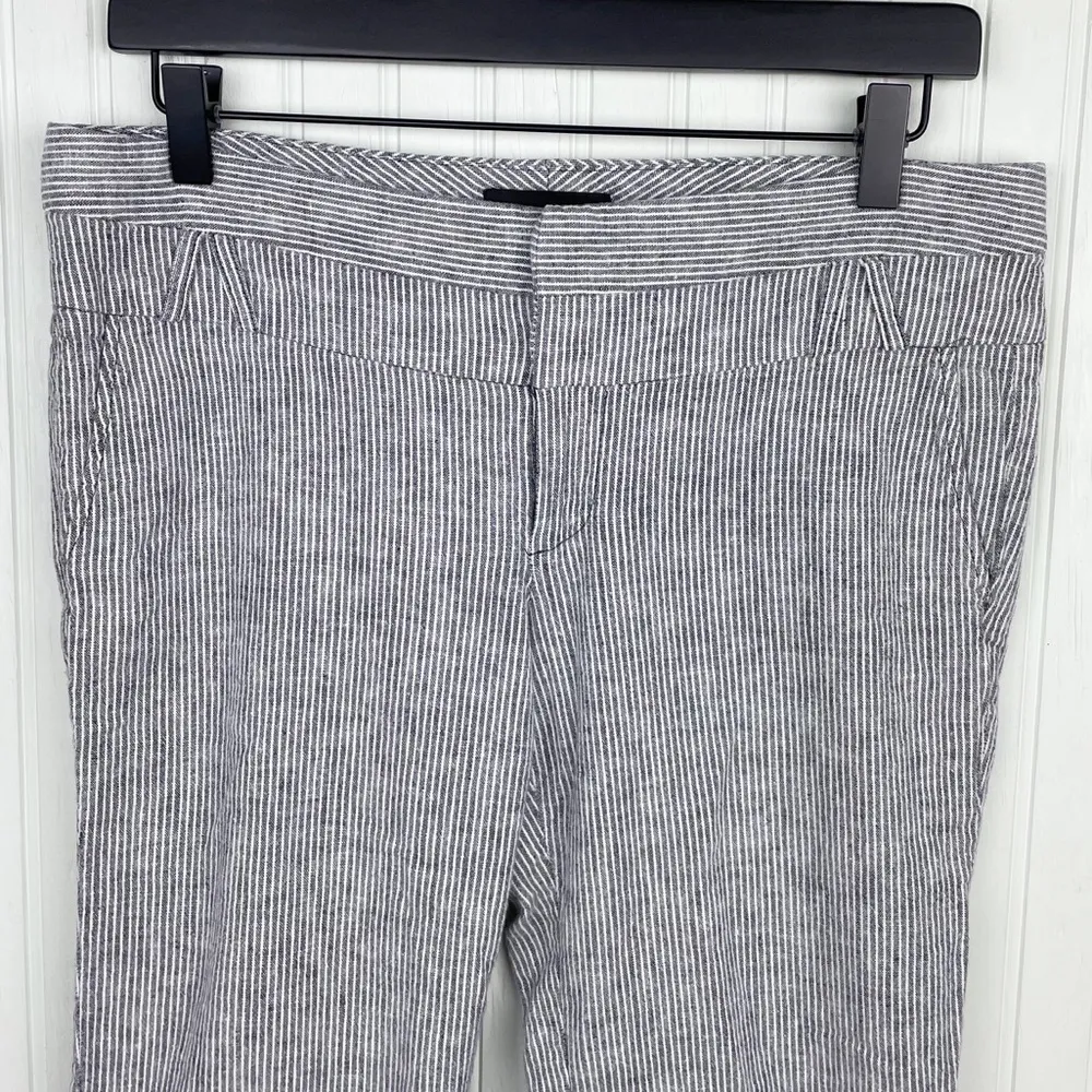 Forever 21 Vintage Y2K Women’s Linen Cotton Pinstripe Low Rise Flare Leg Pants - Image 3