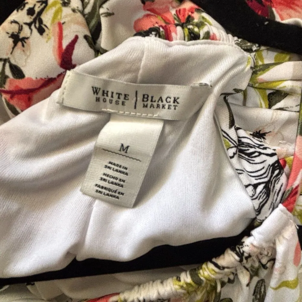 White House Black Market Sundress Medium Multicolor Floral Print Flounce Dress - Image 5