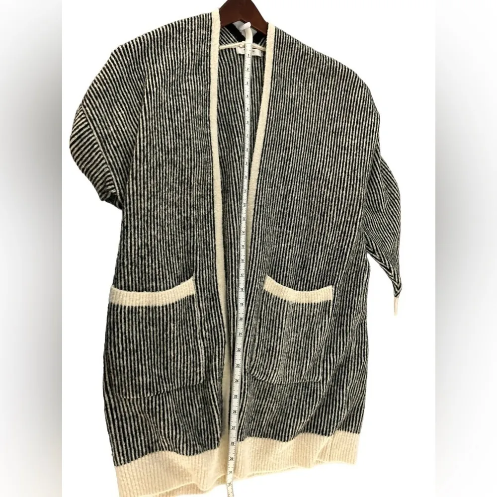 FRNCH long open front black and‎ white/cream sweater - Image 9