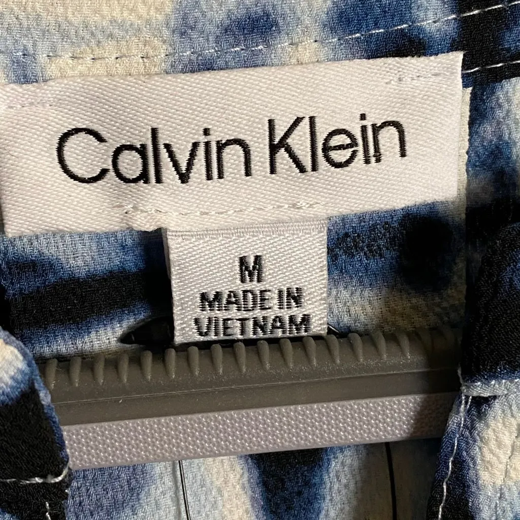 Calvin Klein Blue‎ Tie-Dye T-Shirt Unisex Adult Medium Polyester Spandex Sz M - Image 3