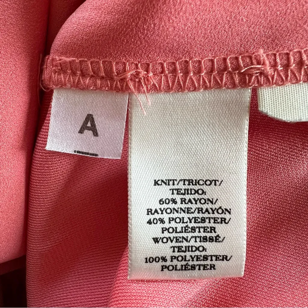 Ann Taylor Top V-Neck Crepe 3/4 Flared Sleeve Coral Peach S Casual brunch Office - Image 11