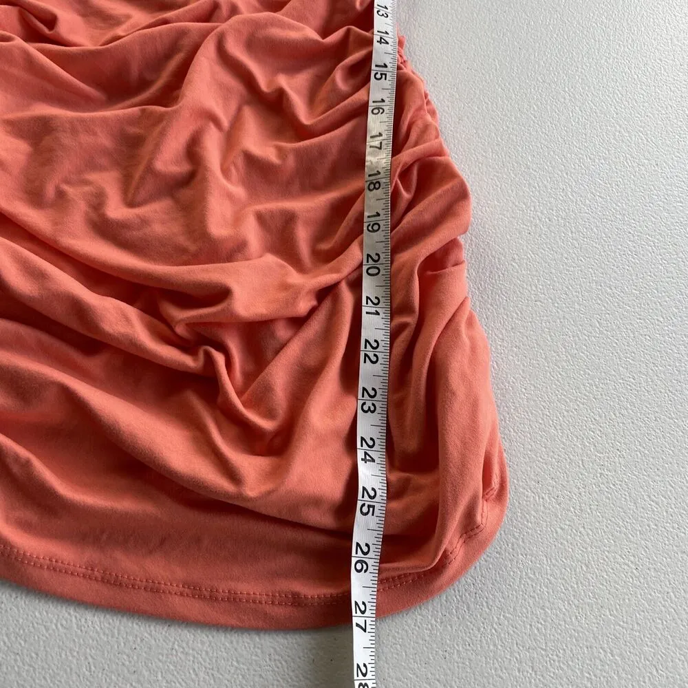 Capella Womens Cut Out Ruched Coral Mini Dress Juniors Size S/M Sleeveless Orange - Image 8