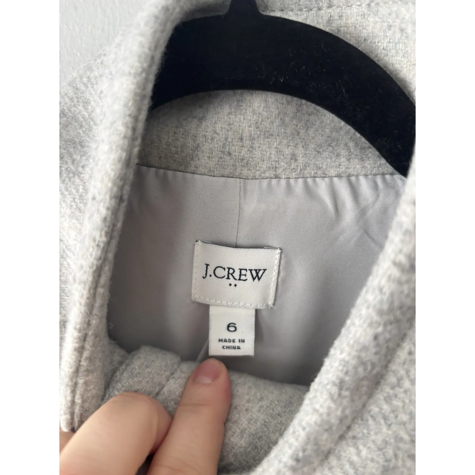 J. Crew Women's City Coat Wool Blend Light Gray Size 6 Winter Overcoat Classic - Image 4