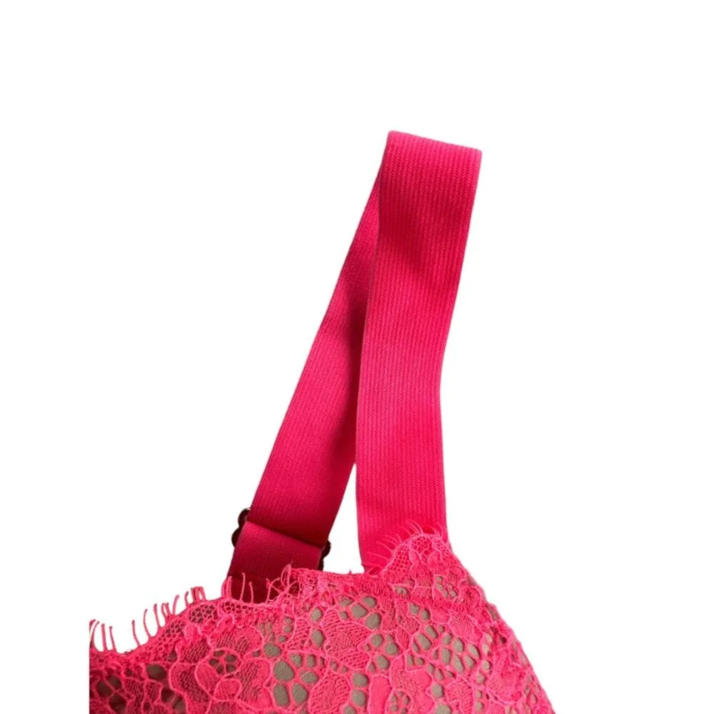 Victoria's Secret Hot Pink Strappy Very Sexy Push-Up Bra Women's 36D - Image 4