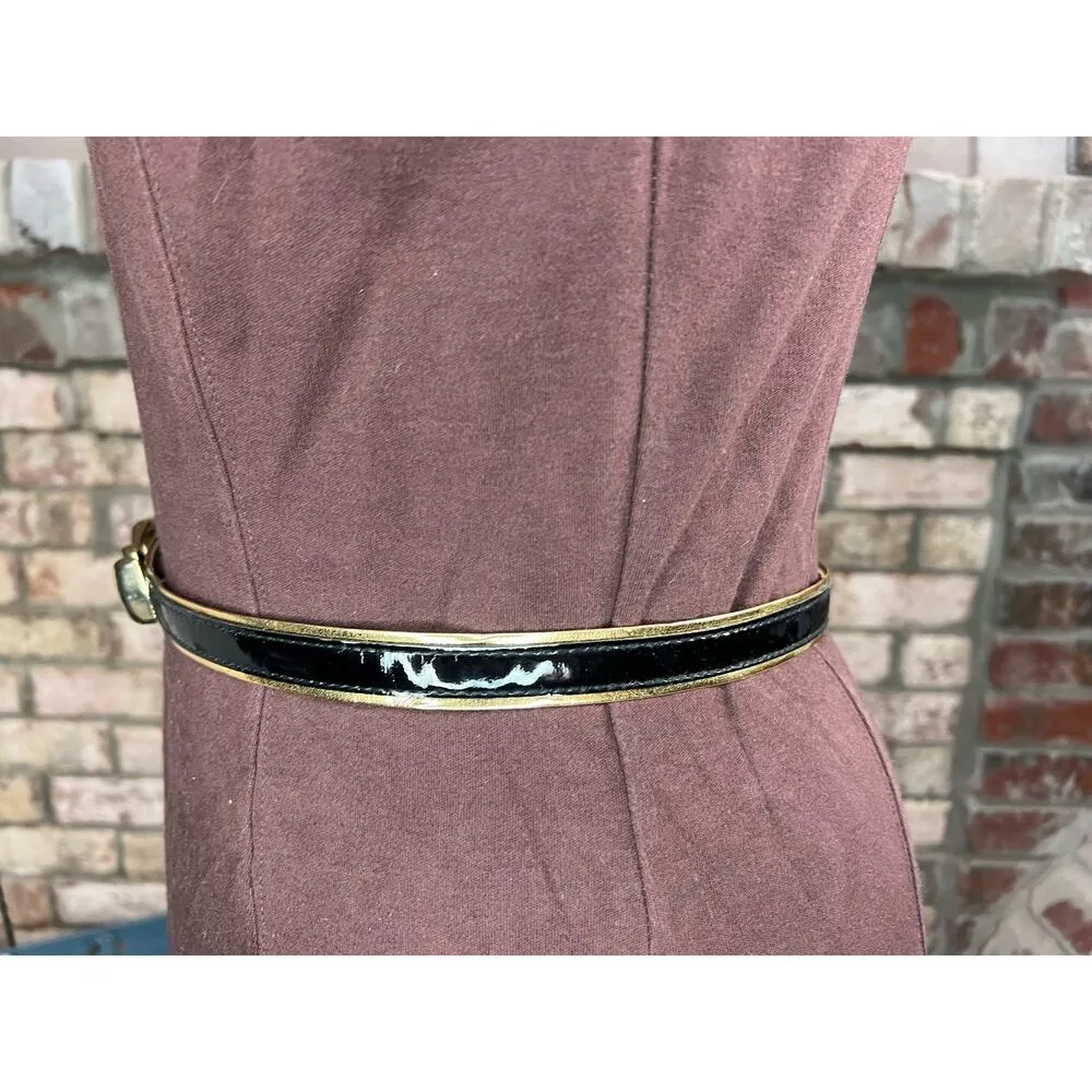 belt bow buckle black gold vegan leather - Image 6