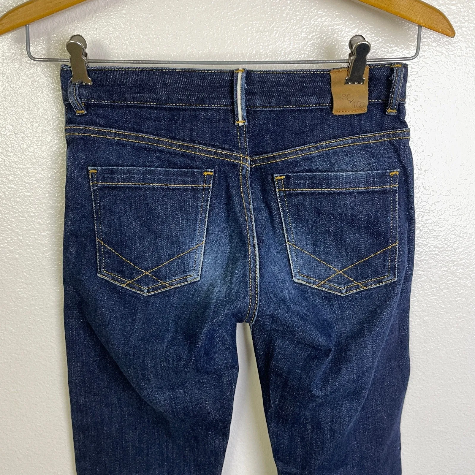 Raleigh Selvedge Straight Leg Jeans 25 Blue White Oak Cotton Stretch USA 27x28 - Image 6