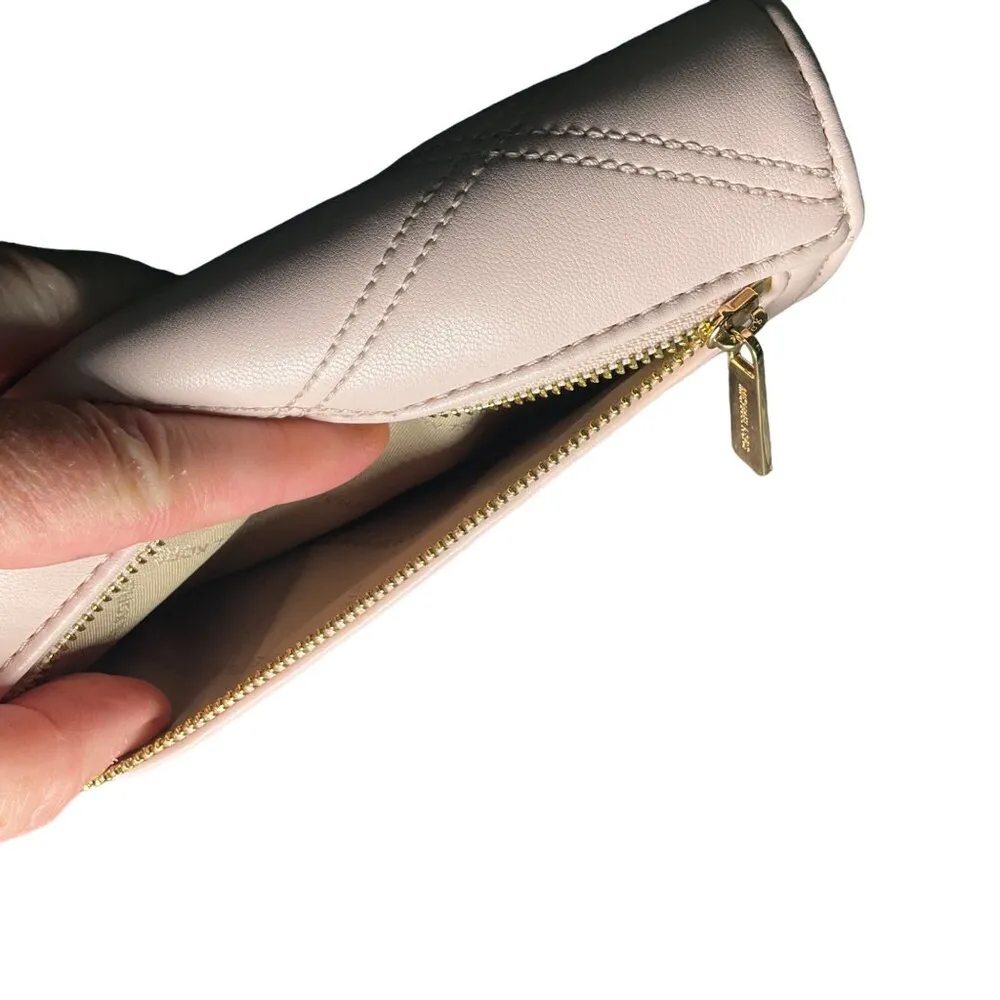 Michael Kors Jet Set Travel LG Trifold Quilted Soft Leather Wallet Pink - Image 6