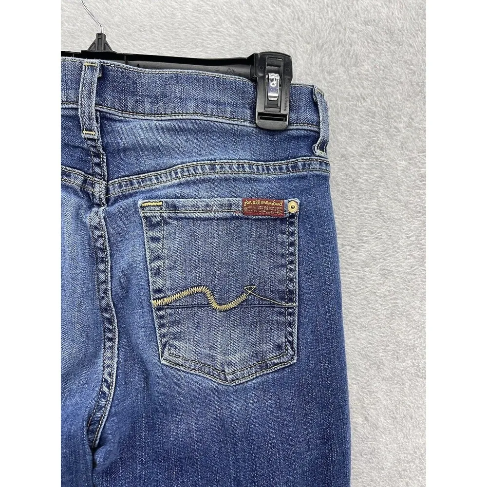 7 For all mankind Women's Blue Denim Jeans Distressed Size 25 Josefina Skinny - Image 6
