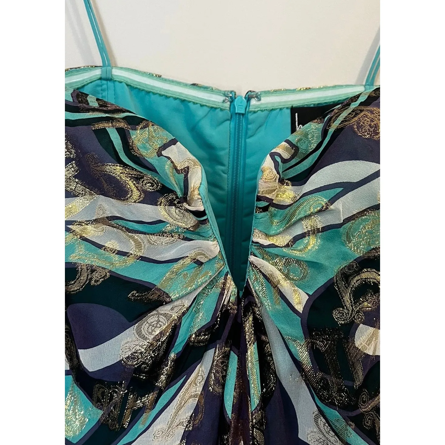 Rare Vintage 90s Nicole Miller Sleeveless Silk Blend Short Dress Mukticolor sz 8 - Image 4