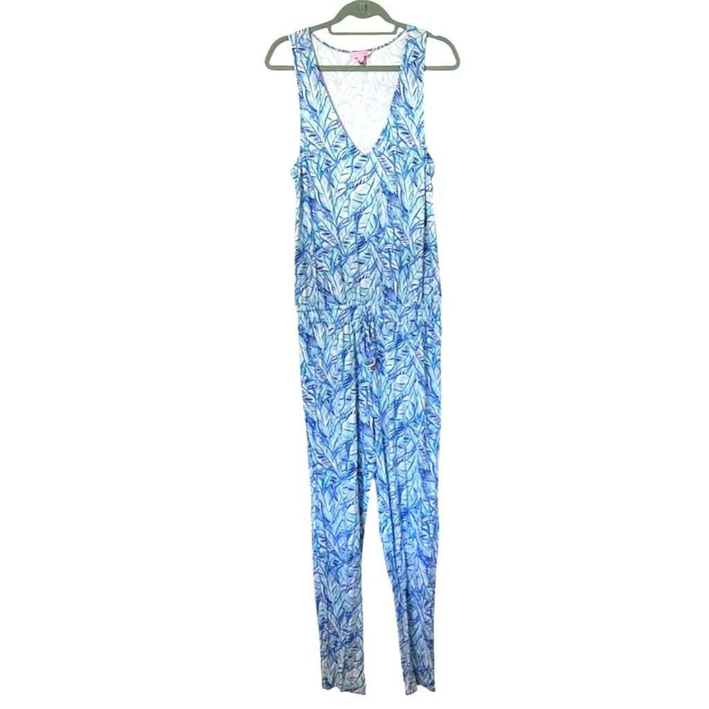 Lilly Pulitzer Paulina Jumpsuit Blue Lets Mango Womens Medium Sleeveless - Image 4