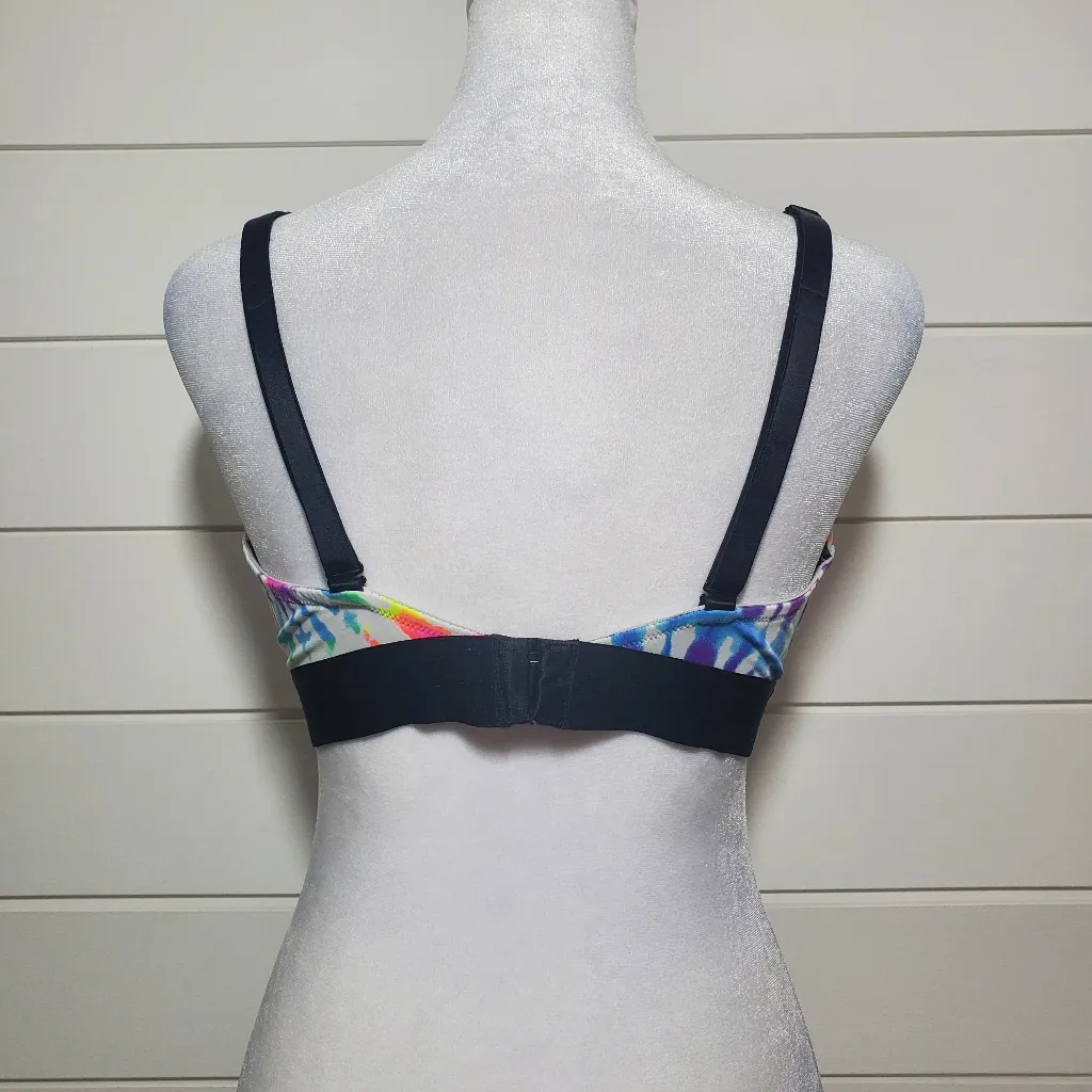 Victoria's Secret PINK TIE DYE Rainbow, Wireless Bra ‎ Size 36DD - Image 2