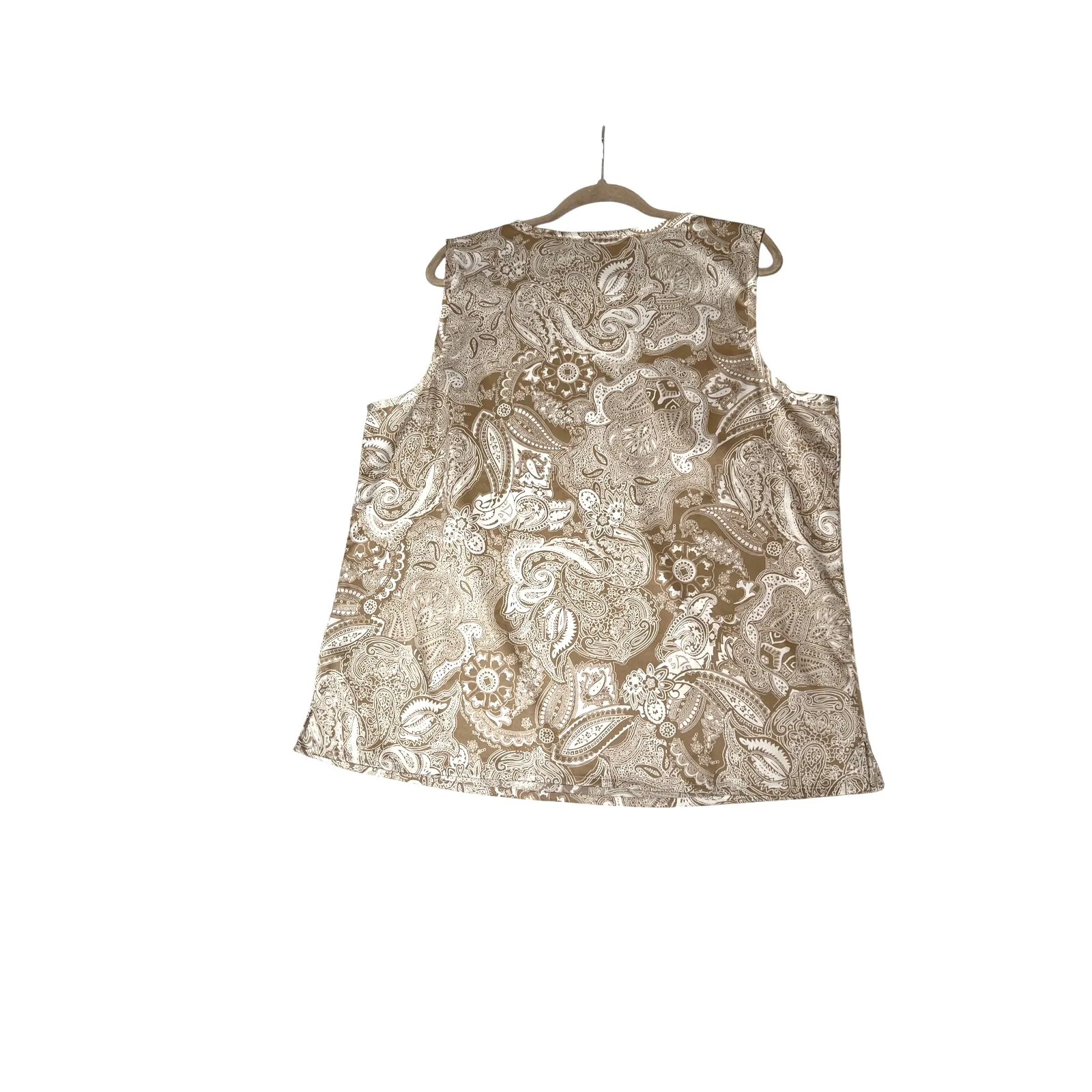 Chico’s size 3 tunic gold/white sleeveless paisley dressy wedding guest Gold - Image 2