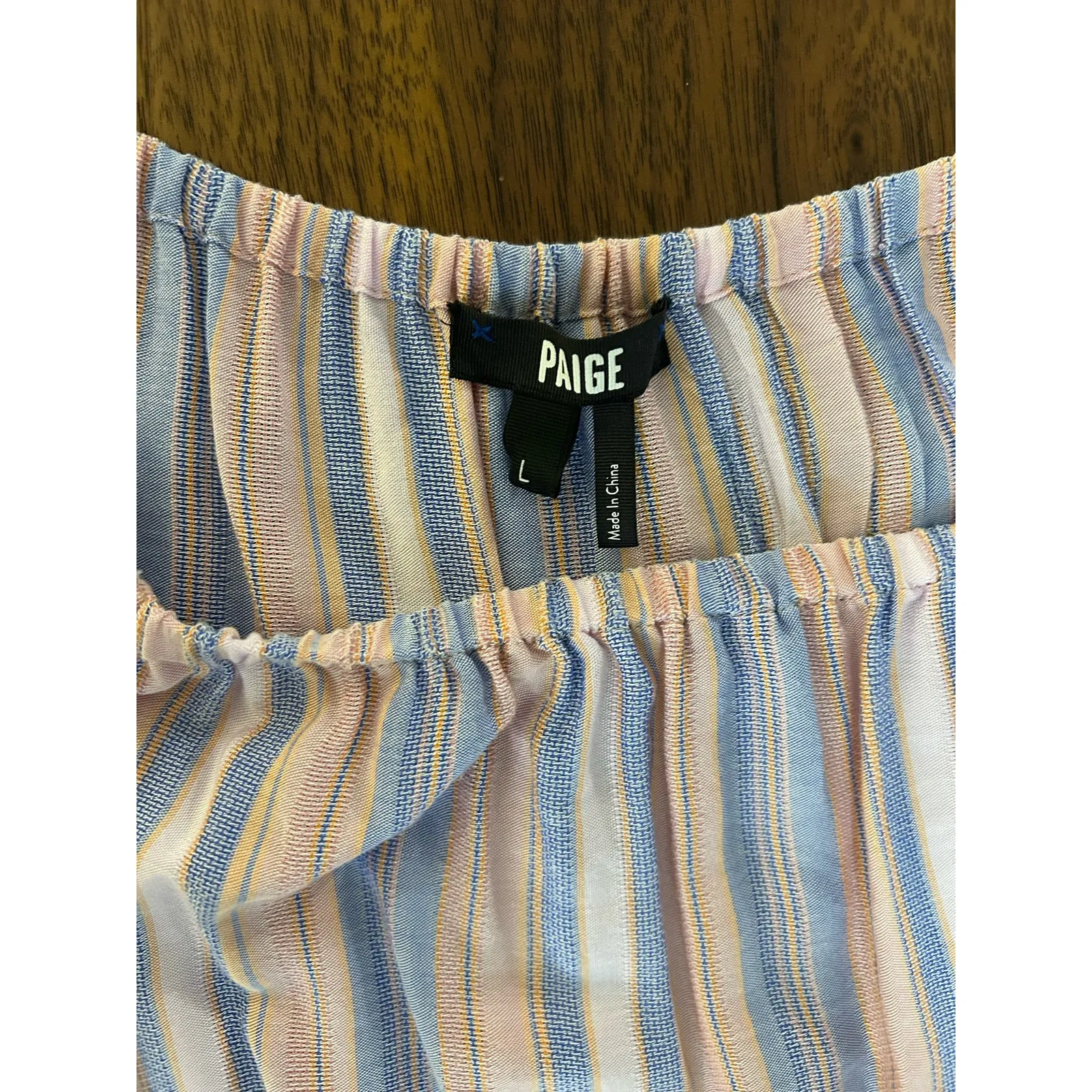 PAIGE Aubrie Stripe Self-Tie Waist Romper in Afterglow Multi Size L *No Belt* - Image 8